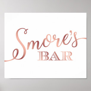 Póster Moda Rosa Oro SMORES Rótulo BAR Imprimir
