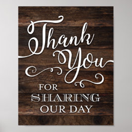 Póster Moda Rústica GRACIAS POR COMPARTIR NUESTRO DÍA Imp