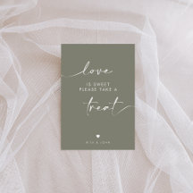 Moda Sage Green Love es Sweet Candy Boda Rótulo