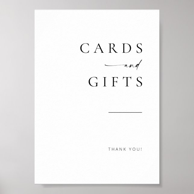 Póster Moda + Sencillas tarjetas de boda estilo guión mod (Frente)