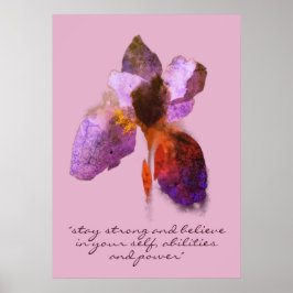 Póster Moda Siberian Iris Flower Typography Inspiration