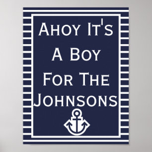 Póster Moda simple hoy es un chico Poster de Baby Shower