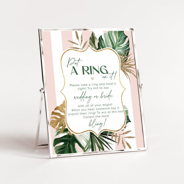 Póster Moda tropical verde rosa no digan juego de novias (Subido por el creador)