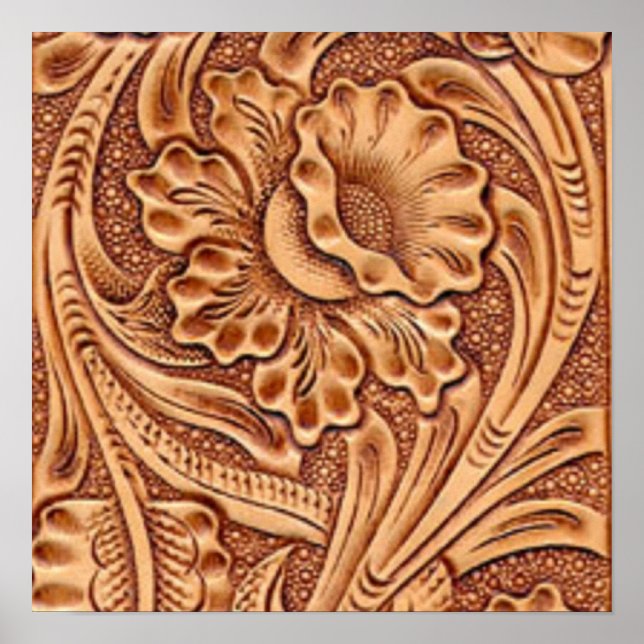 Póster moda vintage de cowgirl en cuero suroeste (Frente)