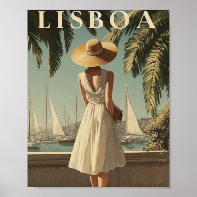 Póster moda vintage de Lisboa (Frente)