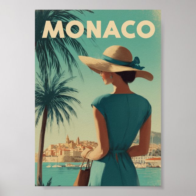 Póster Moda vintage de Mónaco (Frente)