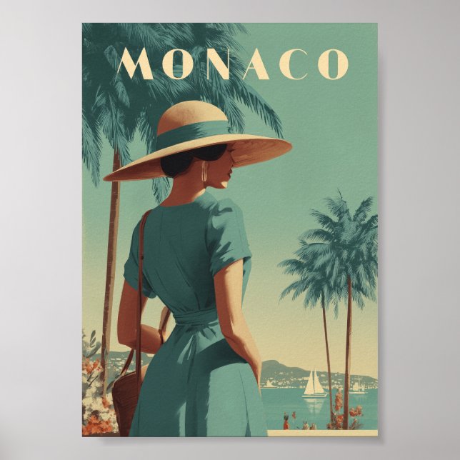 Póster moda vintage de Mónaco de los 50 (Frente)