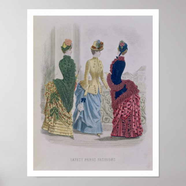 Póster Modas de París más recientes, trajes de tres días  (Frente)