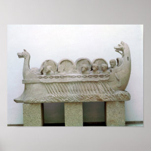 Póster Model of a ship transporting wine on the