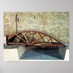 Póster Model of a swing bridge