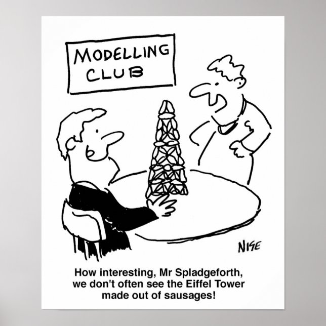 Póster Modelación de la Torre Eiffel Club hecha a partir  (Frente)