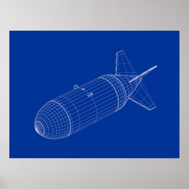 Póster modelo 3D de bomba de gravedad nuclear (Frente)