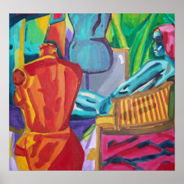 Póster Modelo abstracto colorido (Frente)