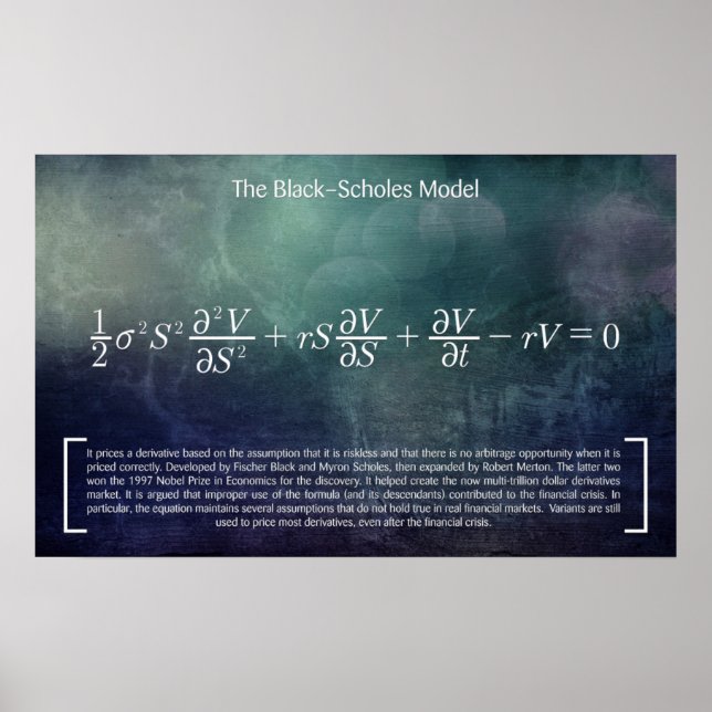 Póster Modelo Black-Scholes - Poster de matemáticas (Frente)