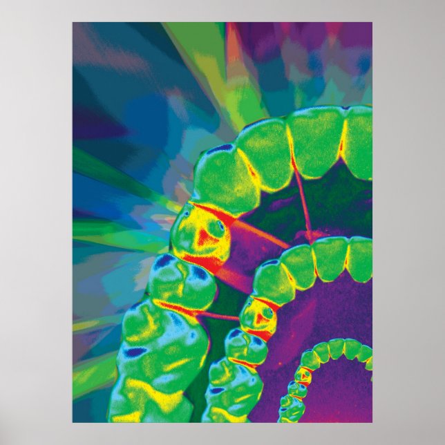 Póster Modelo de dientes vibrantes para la oficina de Den (Frente)