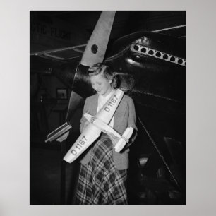 Póster Modelo de escala de avión alemán, 1938