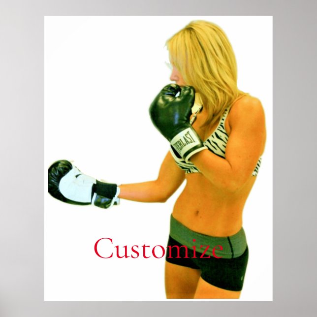Póster Modelo de fitness femenino boxeo Thunder_Cove (Frente)