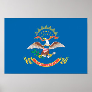 Póster Modelo de la bandera de DAKOTA DEL NORTE