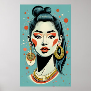Póster Modelo de moda chino