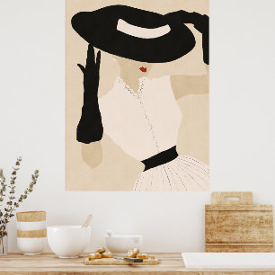 Póster Modelo de moda vintage