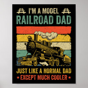 Póster Modelo de tren ferroviario Guay Dad Day Retro