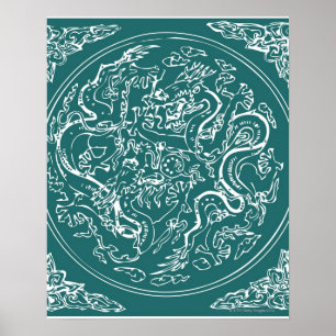 Póster Modelo del dragón, marco completo