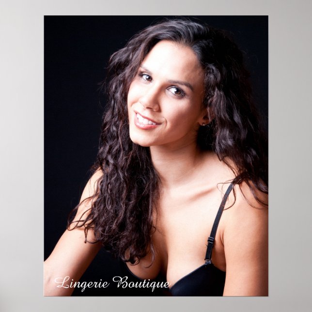 Póster Modelo femenino sexy con Poster de lencería negra (Frente)