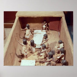 Póster Modelo funerario de un taller de la materia textil