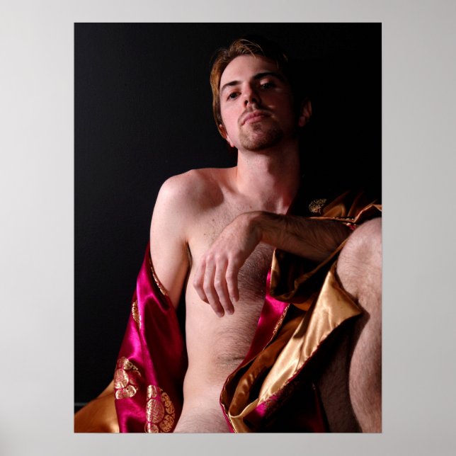 Póster Modelo masculino semidesnudo (Frente)