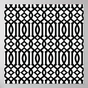 Póster Modelo moderno blanco y negro del enrejado