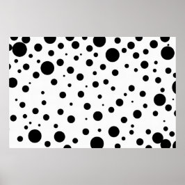 Póster Modelo moderno de punto de polka de resumen blanco
