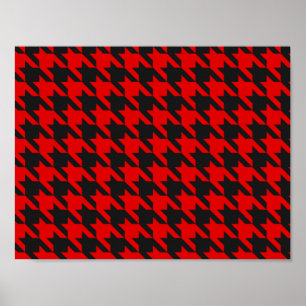 Póster Modelo rojo y negro de Houndstooth