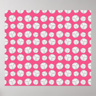 Póster Modelo rosado de los voleiboles