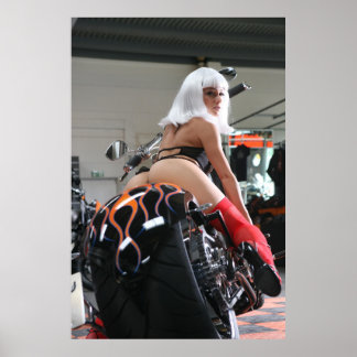 Póster Modelo sexy en Poster de motocicletas