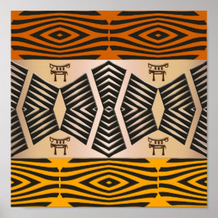 Póster modelo tribal africano étnico