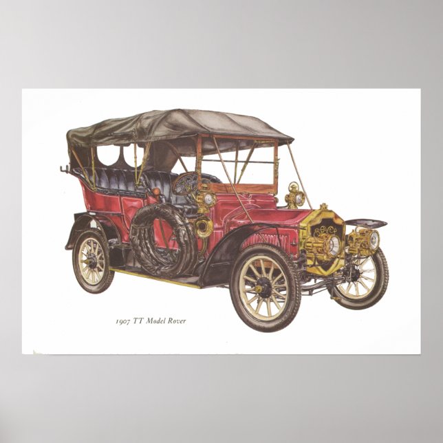 Póster Modelo TT Rover Automobile 1907 (Frente)