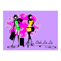 Modelos comprando chicas rosados morados