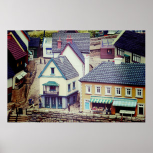 Póster Modelos de edificios costeros