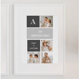 Póster Moden 3Collage Photo & Grey Best Family Gift