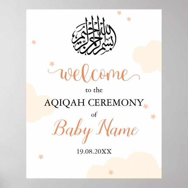 Póster Moderable Rótulo Neutral Aqiqah Aqeeqah Poster (Frente)
