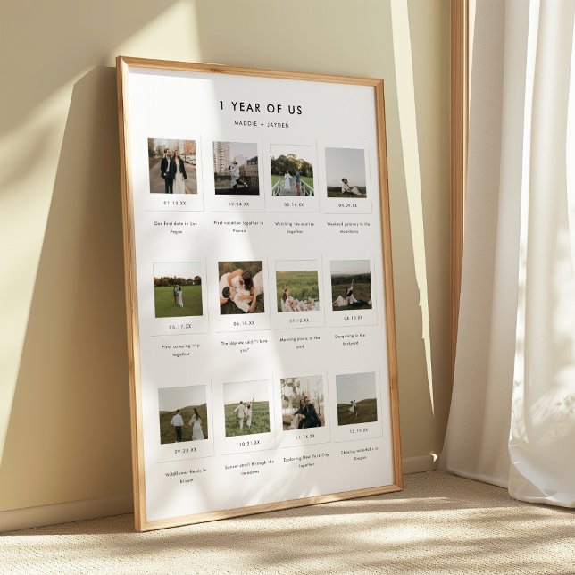 Póster Modern 1st Anniversary 12 Photo Custom Couple (Subido por el creador)