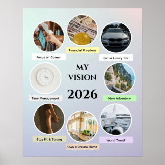 Póster Modern 2026 Manifestation Poster | Aesthetic Soft 