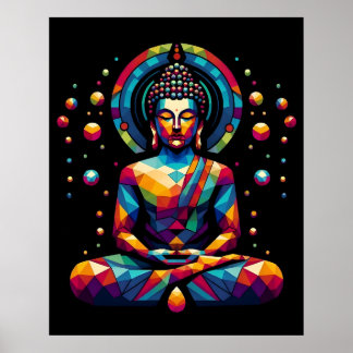 Póster Modern Abstract Geometric Art | Gautama Buddha