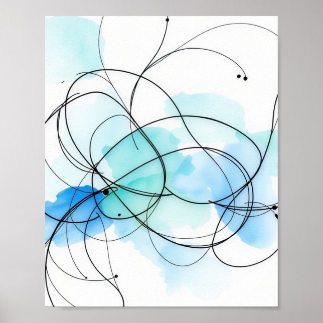 Póster Modern Abstract Line Art Wall Prints Set of 3 (Frente)