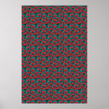 Modern Abstract Red Poppy Floral Pattern