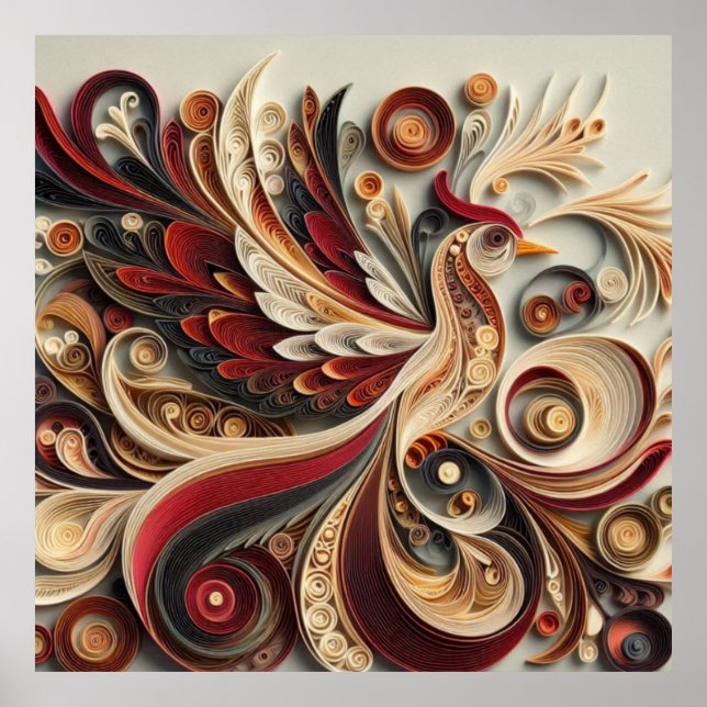 Póster Modern Abstract Swirl Poster – Elegant Wall Art  (Frente)