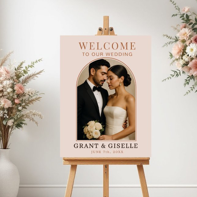 Póster Modern Arch Photo Wedding Welcome Sign  (Subido por el creador)
