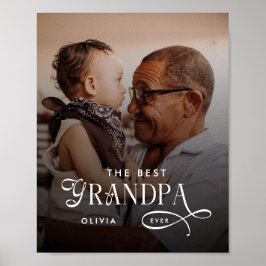 Póster Modern Best GrandPa Ever Photo Personalized