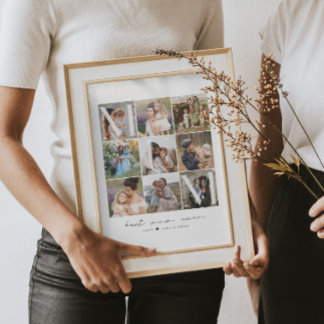 Póster Modern Best Mum Ever Script | 9 Photo Grid Collage