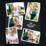 Póster Modern black multi photo family home decor<br><div class="desc">Modern stylish budget multi photo family home decor. Black and white color can be changed.</div>